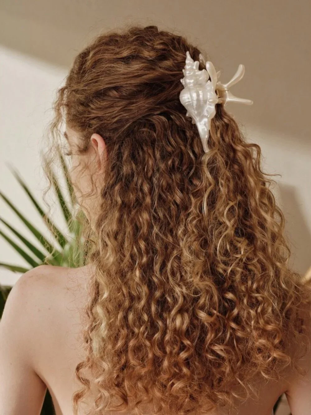 Cream Pearlescent Seashell Hair Claw Clip